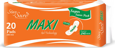 

Staysure STAY SURE 24CM MAXI 20 PADS SUPER SAVER PACK Sanitary Pad(Pack of 20)
