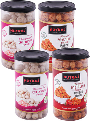 Nutraj Peri Peri & Vrat Roasted Makhana 70gm Each (Pack of 4)(280 g, Pack of 4)