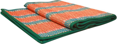 

QUINERGYS ™ Indian Handicraft Folding Straw Mat With Yoga Sun Anti-Slip Sweatproof - Glow Yellow Yellow, Red, Orange 8 mm Yoga Mat