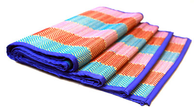 

QUINERGYS ® Natural Handloom Non-sticky Tropical Woven Straw Yoga Mat Anti Slip - Smart Orange Orange, Yellow, Purple 8 mm Yoga Mat