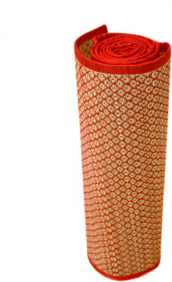 

QUINERGYS ™ Large Anti-Slip Absorbing Deluxe Beach Straw Yoga Mat - Crimson Red, Multicolor 8 mm Yoga Mat