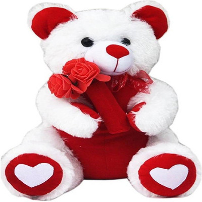 

A.P.TRADERS A.P.TRADERS White Red Rose Soft Teddy Bear (60cm) - 60 cm(White)