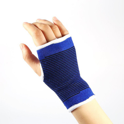 

QUINERGYS ® A Pair Lengthened Knitting Wrist Palm Protective Support Wrist Wrap Support Fingerless Gloves Pain Relief Band for Sports Protect Wrist Support(Blue, Black, Light black