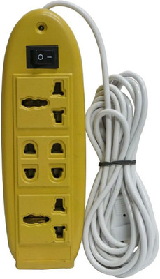 

SHOPTICO Extension Cord Board with 3 Socket 3 Socket Surge Protector(Yellow)