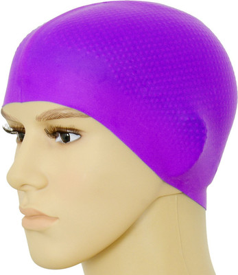 

QUINERGYS ™ Mauveine - Swimming Cap Swim Gear 3D Ergonomic Anti-Skid design, Talcum Power, High Elasticity, Durable Usage Swimming Cap(Purple, Pack of 1)