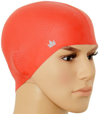 

QUINERGYS ™ Sports red - Flexible and Ear Waterproof,100% Silicone Breathable Swim Cap Swimming Cap(Red, Pack of 1)