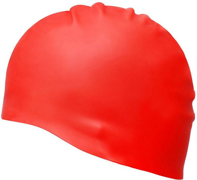 

QUINERGYS ™ Asparagus - Silicone Elastic and Durable Swimming Cap For Adults and Men and Adults - Keep Hair Clean and Dry Swimming Cap(Red, Pack of 1)