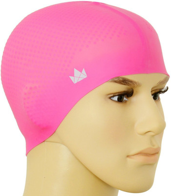 

QUINERGYS ® Congo - Swim Cap Silicone Waterproof Hat with Ear Protect Swimming Cap(Pink, Pack of 1), Congo pink