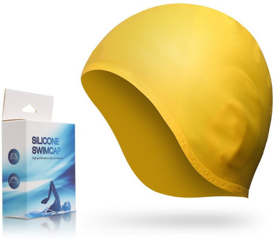 

QUINERGYS 3D Ergonomic Anti-Skid design Swimming Cap(Yellow, Pack of 1), Sweet yellow