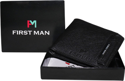 

First Man Men Black Genuine Leather Wallet(3 Card Slots)