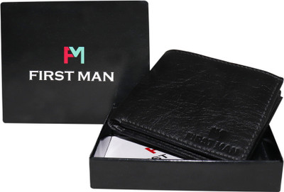 

First Man Men Black Genuine Leather Wallet(3 Card Slots)