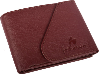 

pocket bazar Men Casual Tan Artificial Leather Wallet(5 Card Slots), Brown