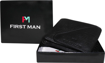 

First Man Men Black Genuine Leather Wallet(3 Card Slots)