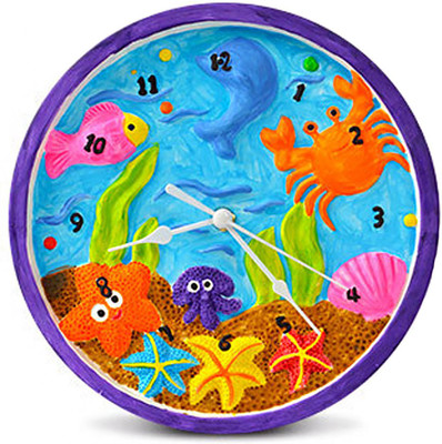 

EZ Life DIY - Paint Your Clock Kit - Sea World - White - Ceramic - Clock, Stand & Paints