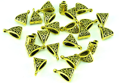 

Unobite 50 Piece Antique Gold Bails/Loops for Jewellery Making