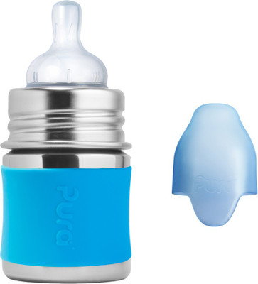 

Pura 5 oz Stainless Steel Feeding Bottle with Silicone Nipple Aqua - 150 ml(Aqua)