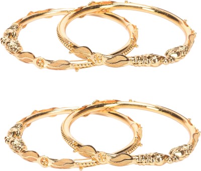 City Gold Copper Gold-plated Bangle(Pack of 2)