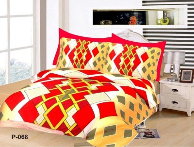 Edifice Couture 104 TC Polycotton Double Geometric Flat Bedsheet(Pack of 1, Multicolor)