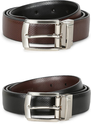 

Peter England Men Formal Black Genuine Leather Reversible Belt