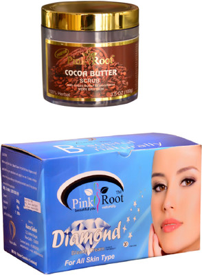 

Pink Root Diamond Bleach 250gm and Cocoa Butter Scrub 100gm(Set of 2)