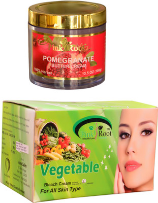 

Pink Root Vegetable Bleach 250gm and Mix Fruit Facial Kit 83gm(Set of 2)