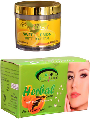 

Pink Root Herbal Bleach 250gm and Sweet Lemon Butter Cream 100gm(Set of 2)