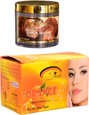 

Pink Root Orange Bleach 250gm and Shea Butter Skin Cream 100gm(Set of 2)