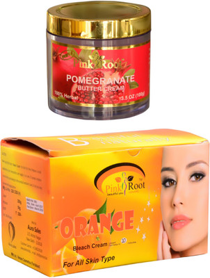 

Pink Root Orange Bleach 250gm and Pomegranate Butter Cream 100gm(Set of 2)