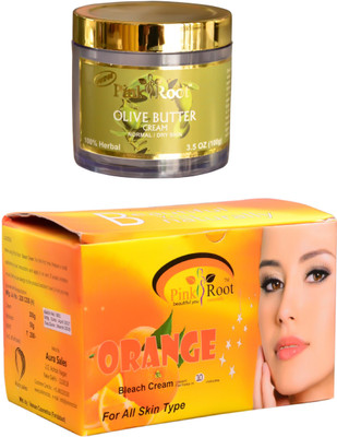 

Pink Root Orange Bleach 250gm and Olive Butter Cream 100gm(Set of 2)
