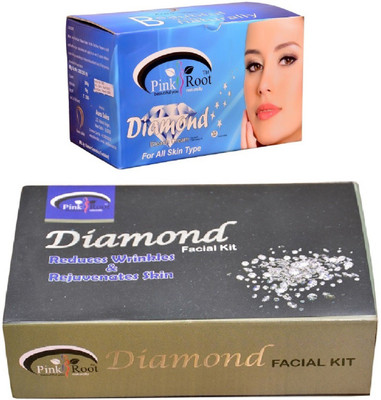 

Pink Root Diamond Bleach 250gm and Diamond Facial Kit 83gm(Set of 2)
