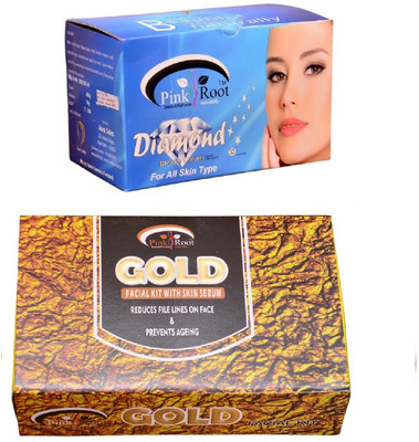 

Pink Root Diamond Bleach 250gm and Gold Facial Kit 83gm(Set of 2)