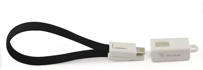 

TecMac 2 in 1 Keychain & TPE Charge & Data Sync 8 Pin Lightning to USB Cable(Black)
