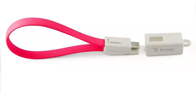 

TecMac 2 in 1 Keychain & TPE Charge & Data Sync 8 Pin Lightning to USB Cable(Pink)