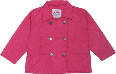 

612 League Full Sleeve Solid Baby Girl's Jacket, Coral
