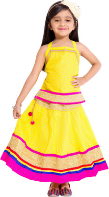 

Archiecs Creation Girls Top and Skirt Set, Yellow