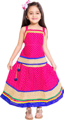 Archiecs Creation Girls Top and Skirt Set, Pink