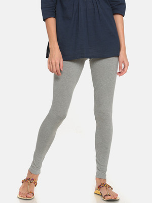 GO COLORS Ethnic Wear Legging(Grey, Solid)