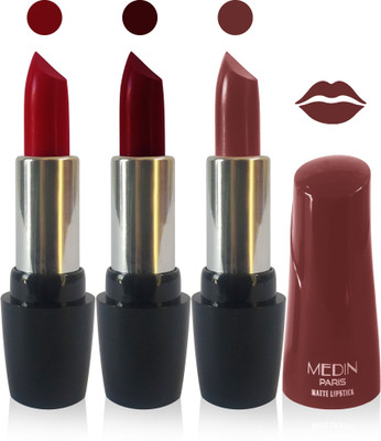 

Medin paris ultra hd elegant colors matte lipstick cosmetics makeup 007 series set of 3 color(maroon d maroon brown)