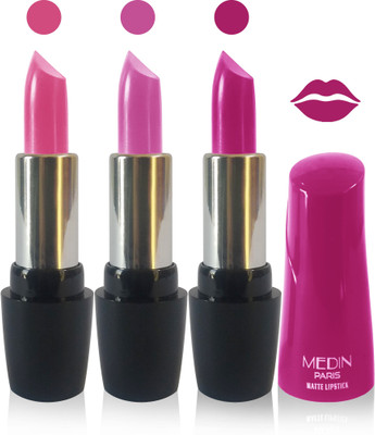 

Medin paris ultra hd elegant colors matte lipstick cosmetics makeup 007 series set of 3 color(pink l purple d purple)