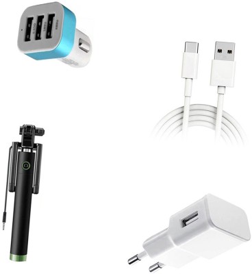DAKRON Wall Charger Accessory Combo for Asus ZenFone V(White)