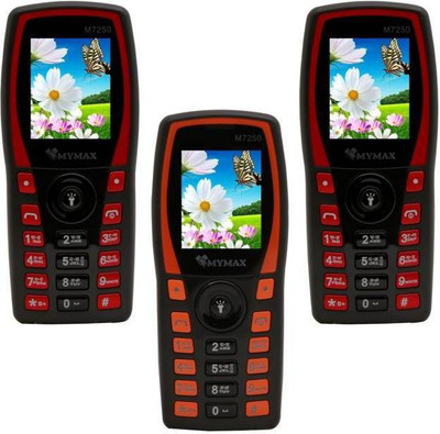 

Mymax M7250 Combo of Three Mobiles(Black&Red$$Black&Orange$$Black&Red)