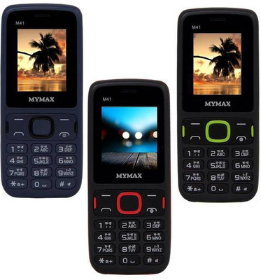 

Mymax M41 Combo of Three Mobiles(Blue&Black$$Black&Red$$Black&Green)