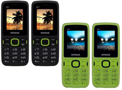 

Mymax M41 Combo of Four Mobiles(Black&Green$$Black&Green$$Green&Black$$Green&Black)