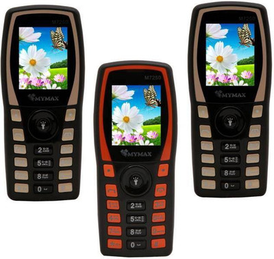 

Mymax M7250 Combo of Three Mobiles(Black&Gold$$Black&Orange$$Black&Gold)