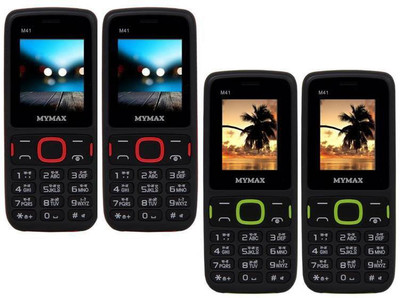 

Mymax M41 Combo of Four Mobiles(Black&Red$$Black&Red$$Black&Green$$Black&Green)