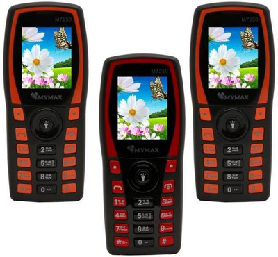 Mymax M7250 Combo of Three Mobiles(Black&Orange$$Black&Red$$Black&Orange)