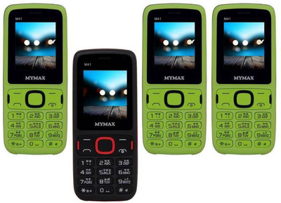Mymax M41 Combo of Four Mobiles(Green&Black$$Black&Red$$Green&Black$$Green&Black)