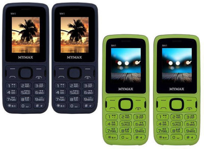 Mymax M41 Combo of Four Mobiles(Blue&Black$$Blue&Black$$Green&Black$$Green&Black)