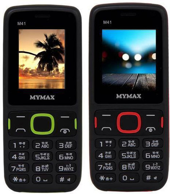 

Mymax M41 Combo of Two Mobiles(Black&Green$$Black&Red)