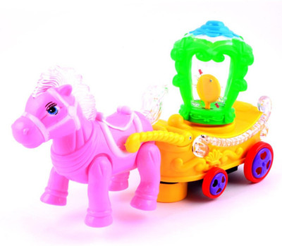 

ToyCart Musical Horse with Carriage ToySet for Kids/ Birthday Gift For Boys/Girls(Multicolor)